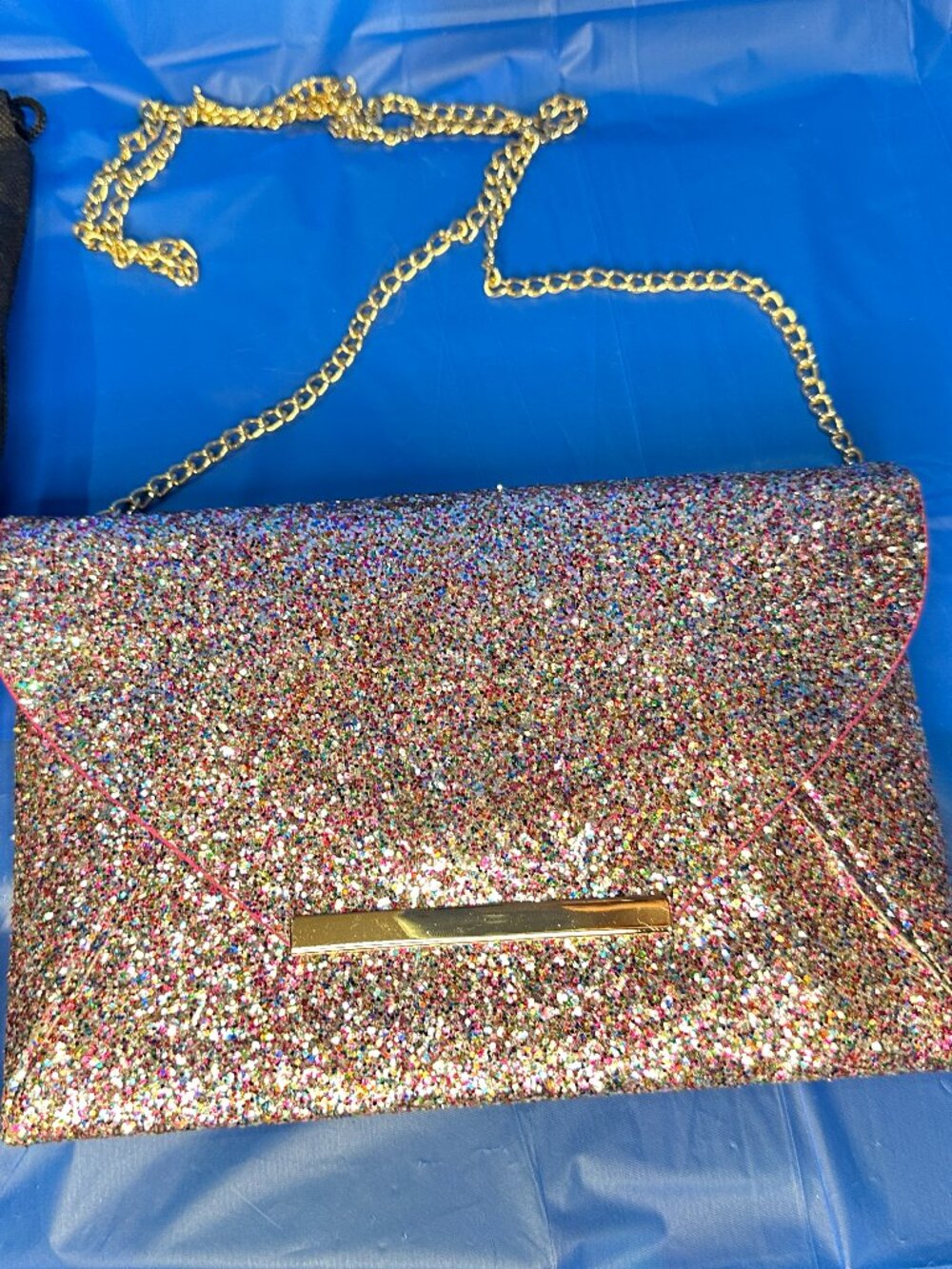 Multi-Colored Glitter Envelop Clutch Bag Design by Colette Hayman